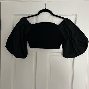 Zara Black Puff Sleeve Top